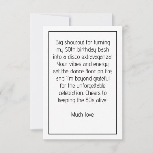 MERCI Pour Amour Disco Balle Anniversaire Pastel (Dos)