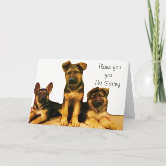 Merci pour animal de compagnie assise Carte berger (Devant)