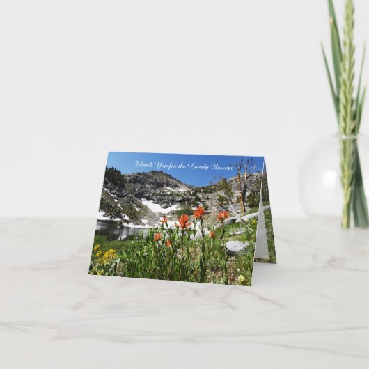 Merci Pour Belles Fleurs, Montagnes, Carte Note (Devant)