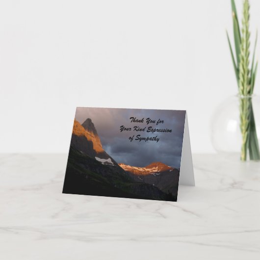 Merci pour carte de billet Sympathy Glacier Sunris (Devant)