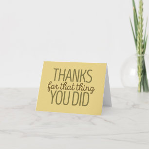 Merci pour ce que vous avez fait carte Vert/jaun