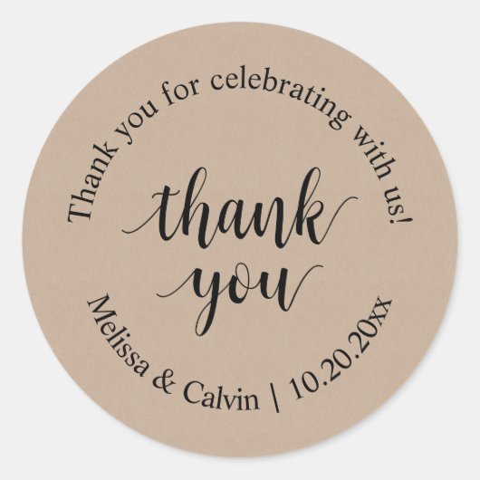 Merci pour célébrer avec nous Sticker Mariage (Devant)