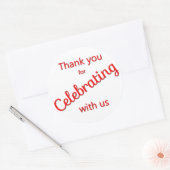 Merci pour célébrer avec nous Sticker Rouge (Enveloppe)