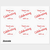 Merci pour célébrer avec nous Sticker Rouge (Feuille)