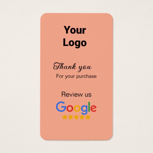 Merci pour commander Google avis ajouter logo site (Devant)