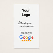 Merci pour commander Google avis ajouter logo site (Devant)