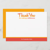 "Merci pour faire la différence" carte pour notes (Devant / Derrière)