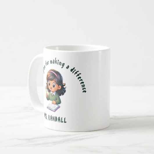 Merci pour faire la différence Mug de l'enseignant (Devant gauche)