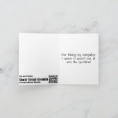 Merci pour fixer ma carte d'ordinateur (n'était (Intérieur)