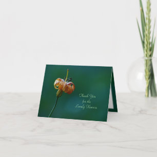 Merci Pour Fleurs Carte Note, Lily Jaune
