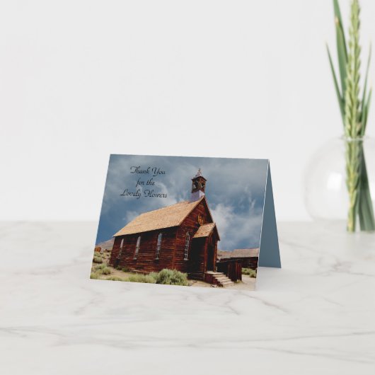Merci Pour Fleurs Carte Note, Vieille Église (Devant)