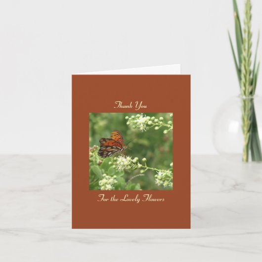 Merci pour fleurs, papillon orange (Devant)
