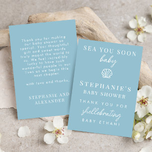 Merci pour la Baby Shower Dusty Blue Sea You Soon