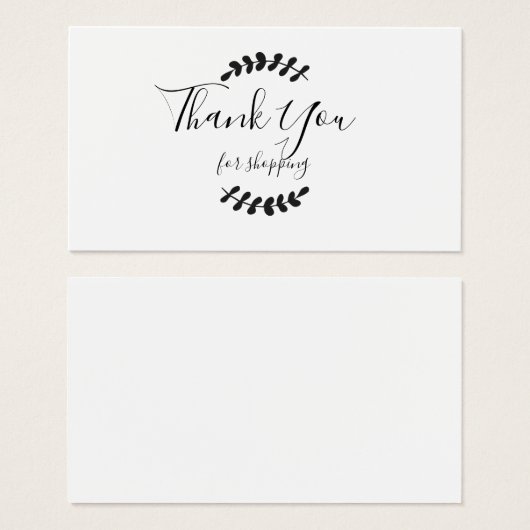 Merci Pour La Carte Commerciale (Devant & derrière)