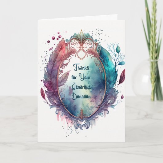 Merci pour la carte de don avec des rouleaux (Devant)