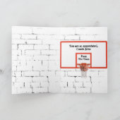 Merci Pour La Carte D'Entraîneur De Basketball (Intérieur)