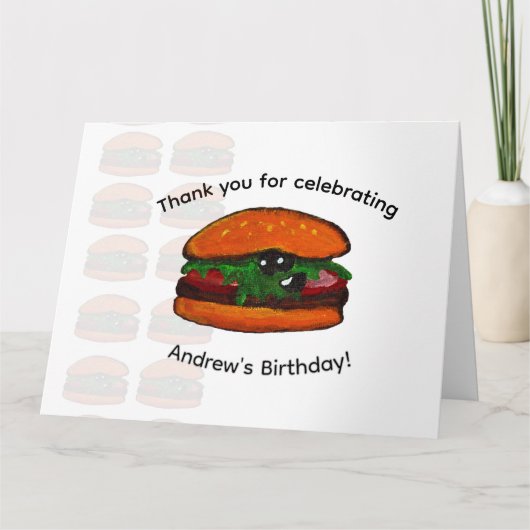 Merci pour la fête d'anniversaire Burger (Devant)
