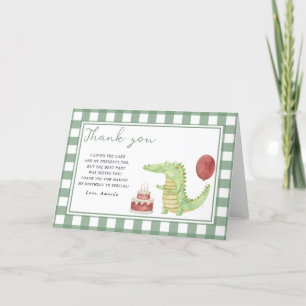 Merci pour la fête d'anniversaire du crocodile