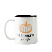 Merci Pour La Mug À Deux Tons Du Citrouille De Caf