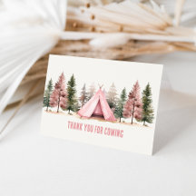 Merci pour la prochaine carte de camping rose