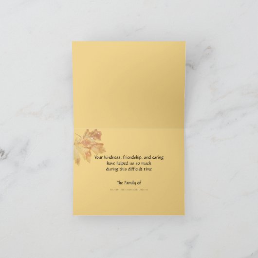 Merci pour la sympathie, Feuille Raindrops Note Ca (Intérieur)