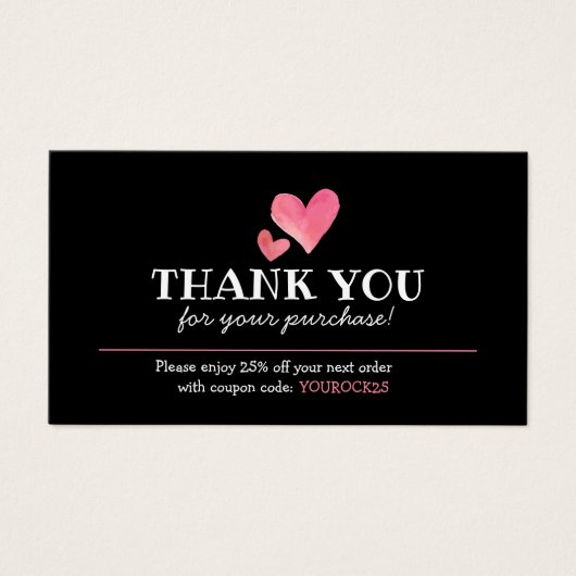 Merci pour l'achat de la réduction client Heart (Devant)