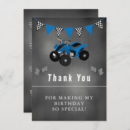 Merci pour l'anniversaire de Quad (Devant / Derrière)