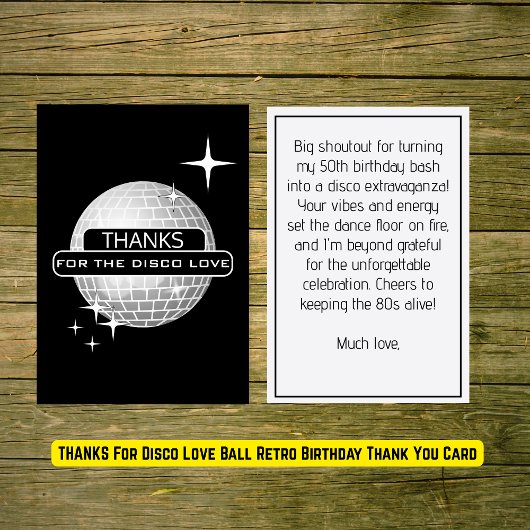 MERCI Pour le Bal Rétro d'anniversaire Amour Disco