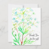 Merci pour le cadeau bleu Fleur sauvage aquarelle (Devant)