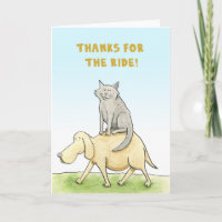 Merci pour le trajet ! Carte Chat et Chien.