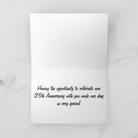 MERCI POUR LES 25 ANS DE MARIAGE (Intérieur)