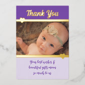 Merci pour les cadeaux nouvelle carte bébé pourpre (Recto)