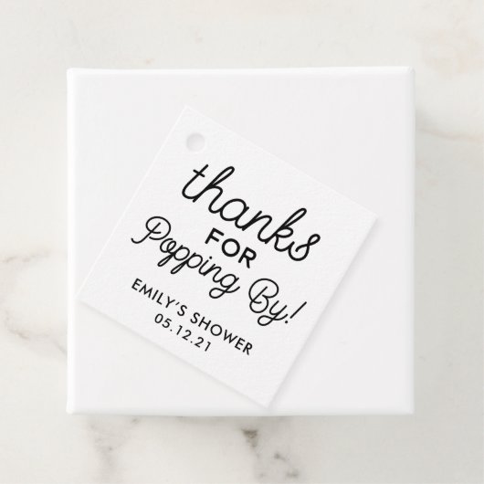 Merci pour les étiquettes Popping By Shower Favor (En situation)