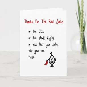 Merci pour les Red Socks - un poème de remerciemen