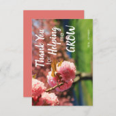 Merci Pour M'Aider À Croissance Carte (Devant / Derrière)