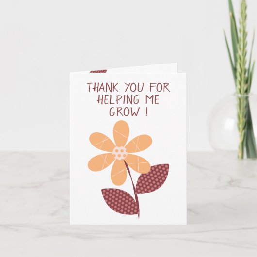 Merci pour m'aider à développer la carte d'enseign (Devant)