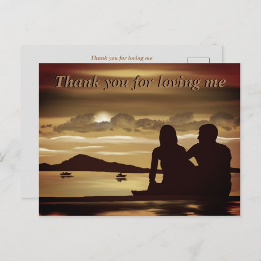 Merci pour m'aimer carte postale (Devant / Derrière)