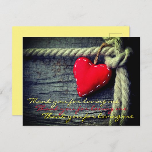 Merci pour m'aimer carte postale (Devant / Derrière)