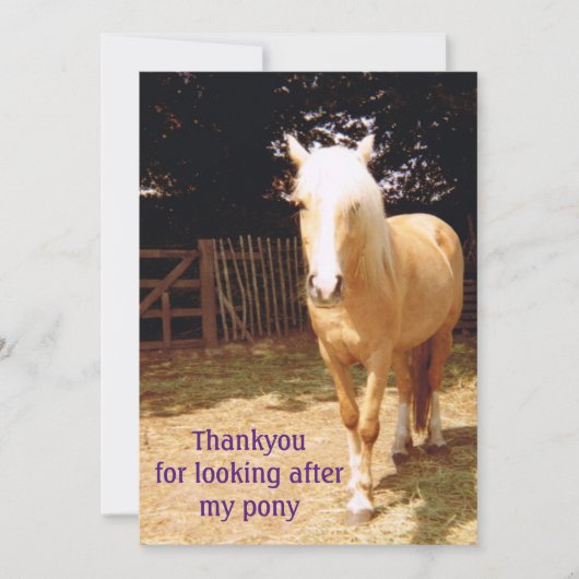 Merci pour m'occuper de ma carte de poney (Devant)