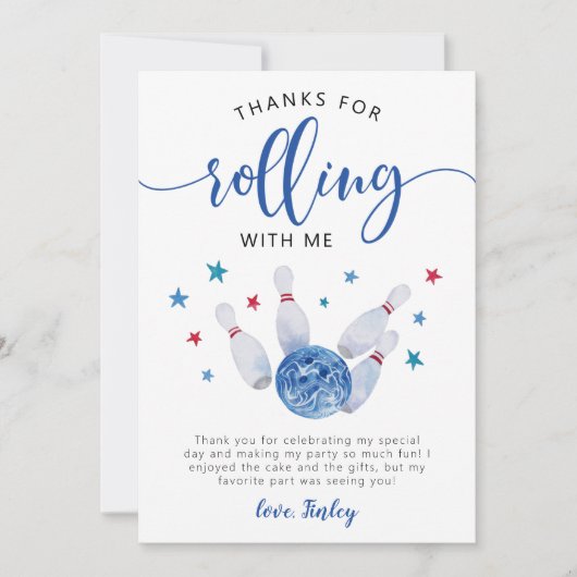 Merci pour mon anniversaire Bowling Blue pour avoi (Devant)