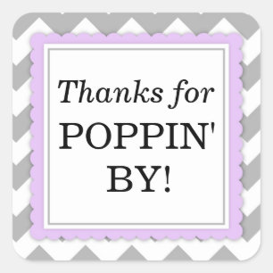 Merci pour Poppin' By Carré sticker - Chevron