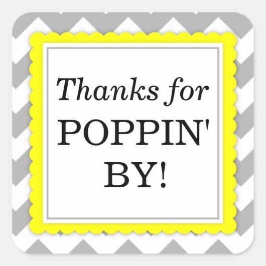 Merci pour Poppin' By Carré sticker - Chevron (Devant)