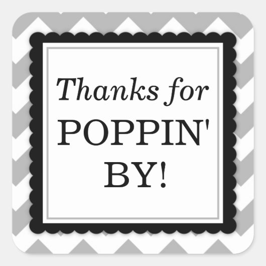 Merci pour Poppin' By Carré sticker - Chevron (Devant)