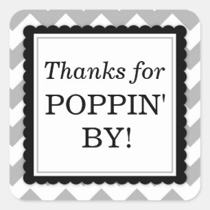 Merci pour Poppin' By Carré sticker - Chevron