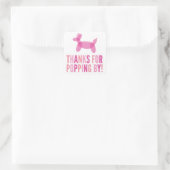Merci pour Popping By Girl Baby shower Sticker (Sac)