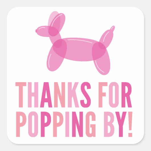 Merci pour Popping By Girl Baby shower Sticker (Devant)