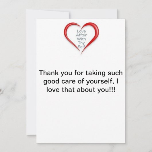 Merci pour prendre soin de vous-même, carte (Devant)