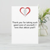 Merci pour prendre soin de vous-même, carte (Debout devant)