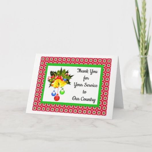 Merci pour servir les cartes de Noël militaires (Devant)