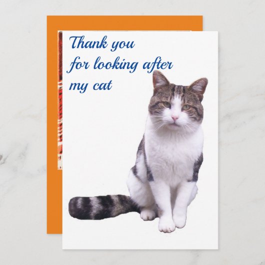 Merci pour s'occuper de ma carte de chat (Devant / Derrière)